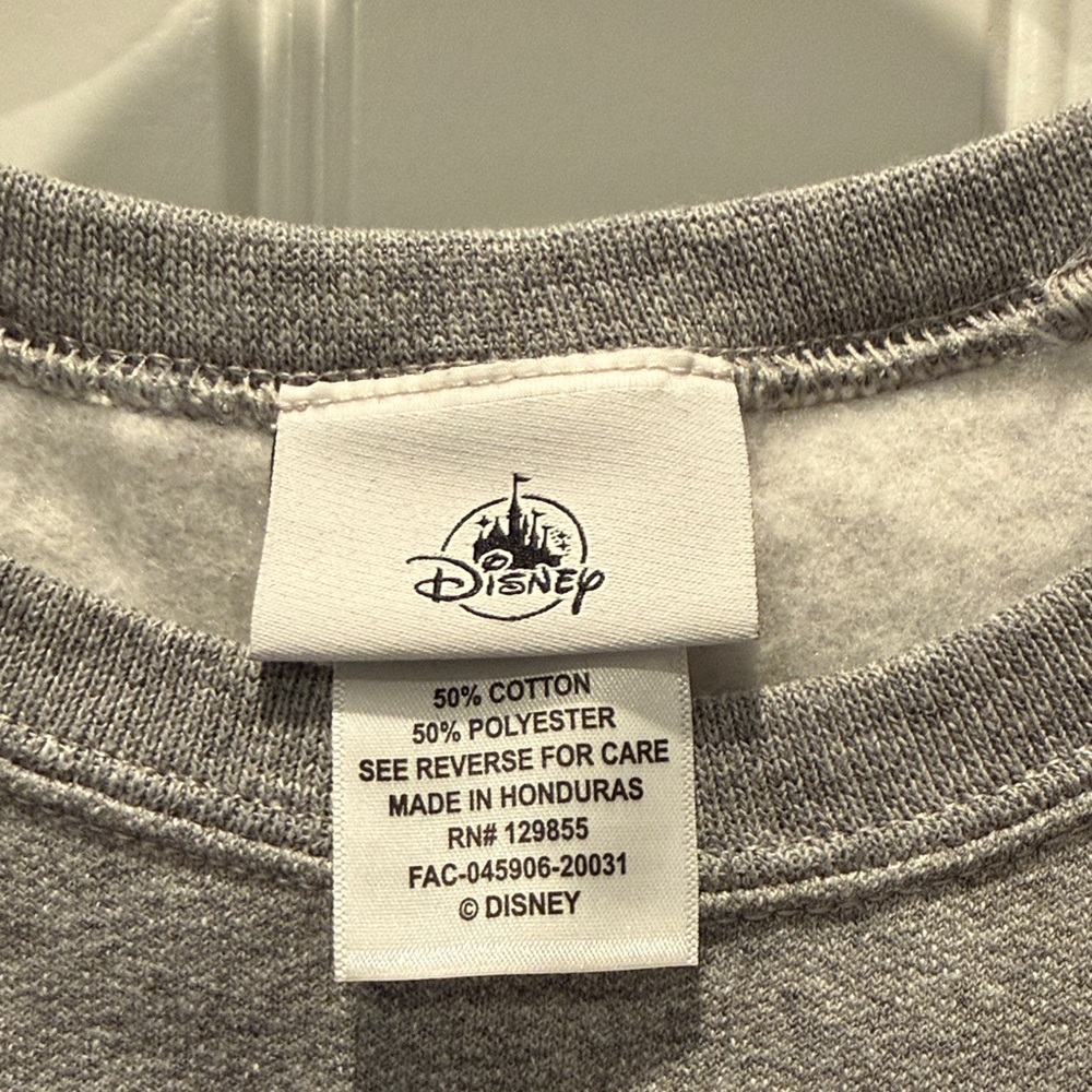 Disneyland Gray Crewneck Sweatshirt Mickey Mouse Disney Medium New with tags - Picture 3 of 5